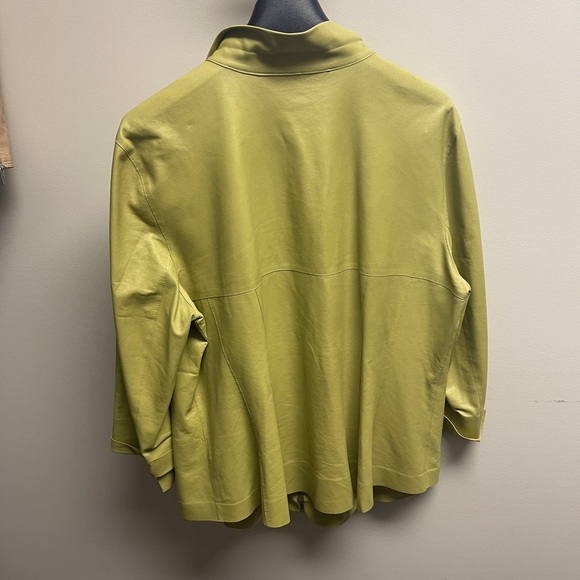 Lime green Lafayette New York 148 Leather Jacket - Picture 3 of 7